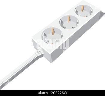 3d abstract extension power socket with three inputs Stock Vector