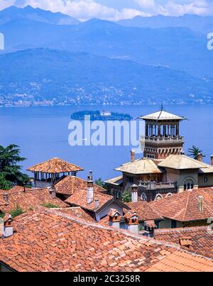 Lake Maggiore from Stresa, Province of Verbano-Cusio-Ossola, Piemonte (Piedmont) Region, Italy Stock Photo