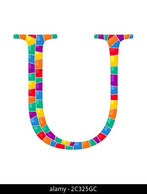 Letter U vector mosaic Stock Photo