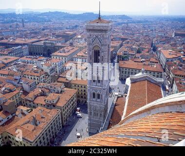 Panoramic view of Old Town from Cattedrale di Santa Maria del Fiore (Duomo), Florence (Firenze), Tuscany Region, Italy Stock Photo