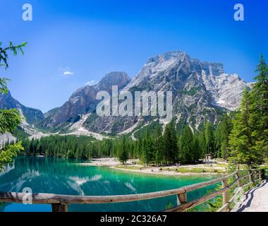 Lake Praise South Tyrol Stock Photo