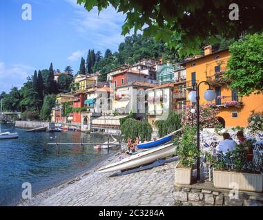 Waterfront view on Lake Como, Varenna, Province of Lecco, Lombardy Region, Italy Stock Photo