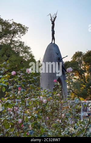 Children's Peace Monument in the Hiroshima Peace Memorial Park.  Hiroshima. Japan Stock Photo