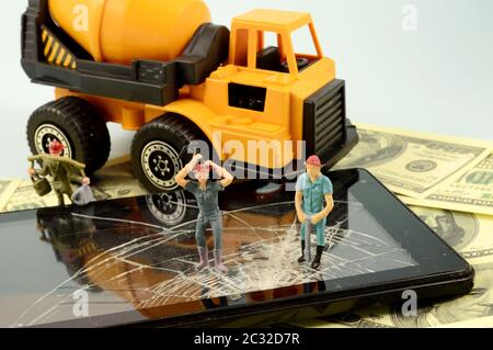 An image from a photo series related to fixing your broken device screen by utilizing technical support. Stock Photo