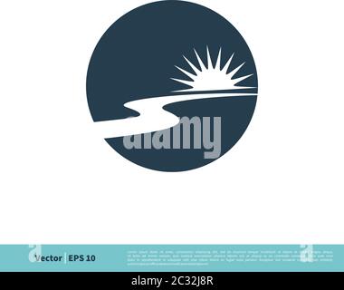 River Pathway / Creek Icon Vector Logo Template Illustration Design. Vector EPS 10. Stock Vector