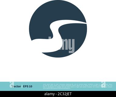 River Pathway / Creek Icon Vector Logo Template Illustration Design. Vector EPS 10. Stock Vector