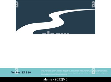 River Pathway / Creek Icon Vector Logo Template Illustration Design. Vector EPS 10. Stock Vector