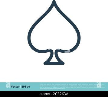 Spade of Poker Card Icon Vector Logo Template Illustration Design. Vector EPS 10. Stock Vector