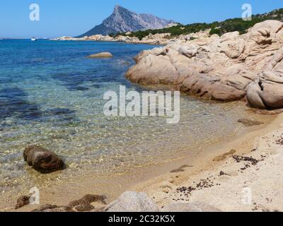 Coves and views along the cliff to get to the Turtle Beach, Cala Girgolu, Sardinia Stock Photo