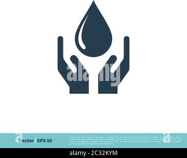 Save Water Icon Vector Logo Template Illustration Design. Vector EPS 10. Stock Vector