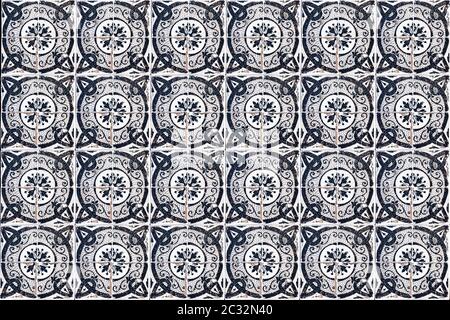 Background of vintage ceramic tiles Stock Photo