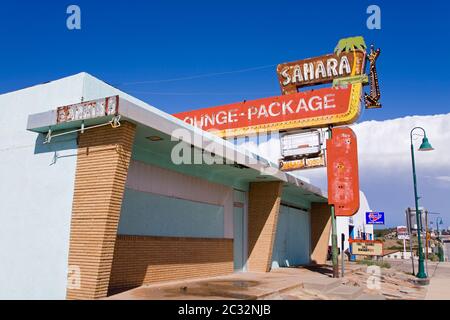 Old motel sign in Santa Rosa,New Mexico,USA Stock Photo