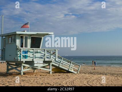 lifeguard tower at venice beach in california Stock Photo