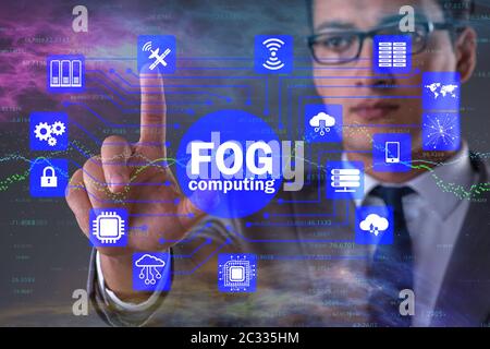 Fog and edge cloud computing concept Stock Photo