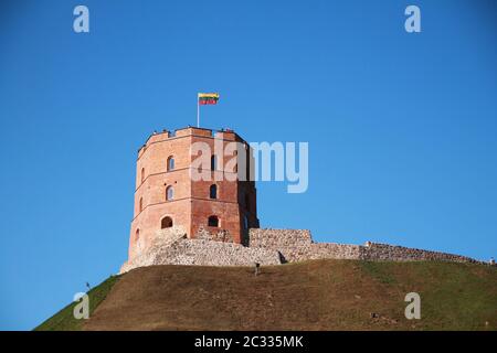 The tower on the top of the hill in Vilnius Stock Photo