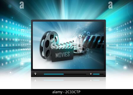 Film Reels and Clapper board Stock Photo