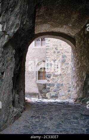 Image of an arch in monastery Saeben in South Tirol Italy Stock Photo