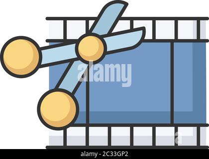 Film edit RGB color icon Stock Vector