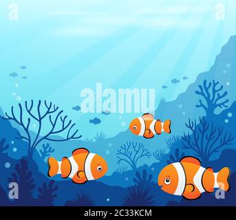 Ocean underwater theme background 7 - picture illustration. Stock Photo