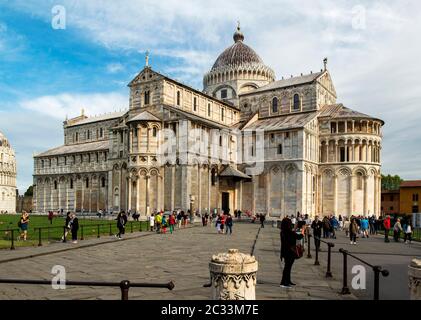 Pisa Cathedral or Duomo di Pisa on Piazza dei Miracoli, Pisa, Tuscany, Italy; Roman Catholic cathedral dedicated to the Assumption of the Virgin Mary. Stock Photo