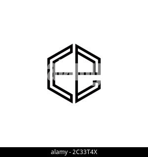 EE alphabet abstract initial letter logo design vector template Stock ...