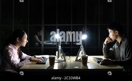 Working Late at night. Stock Photo
