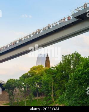 Kiev new Pedestrian-Bicycle Bridge Stock Photo