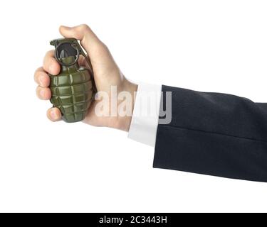 Hand with grenade Stock Photo