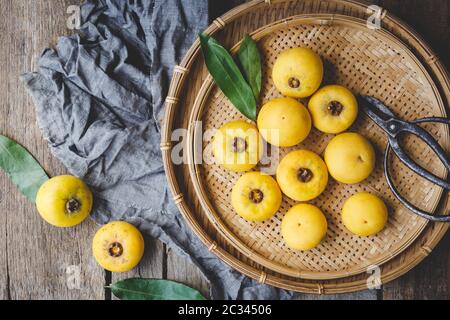 Gold apple fruit-Diospyros decandra fruit Stock Photo