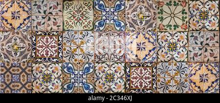 Background of vintage ceramic tiles Stock Photo
