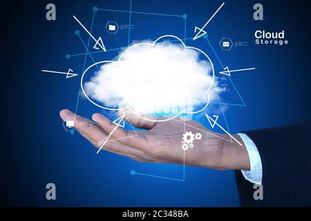 hands showing the cloud computing symbol Stock Photo