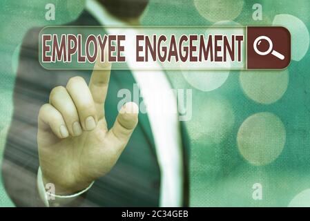 Handwriting text writing Employee Engagement. Conceptual photo extent to which workers feel passionate about their jobs Stock Photo