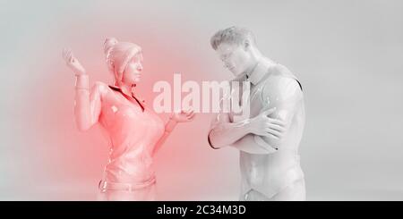 Relationship Problems with Lovers an Emotional Quarrel Stock Photo