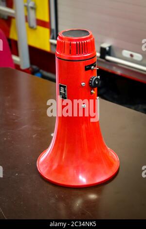 a megaphone for use in the fire department Stock Photo