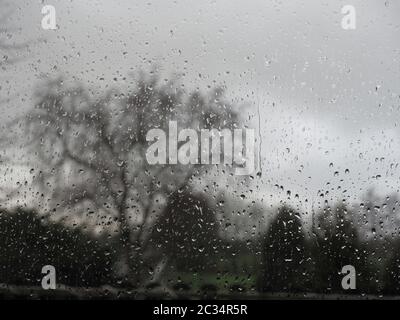 Raindrops on the Window Stock Photo
