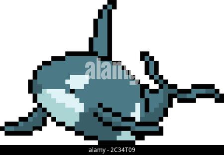Premium Vector  Pixel art of couple killing whale