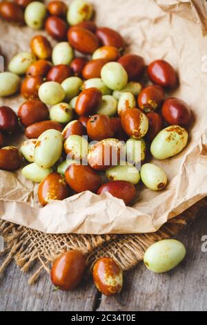 Chinese date fruits-Ziziphus jujuba fruits Stock Photo