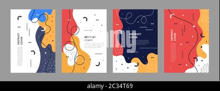 Set of abstract creative artistic templates. Universal cover Designs for Annual Report, Brochures, Flyers, Presentations, Leaflet, Magazine. Stock Vector