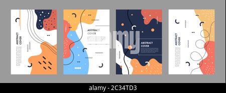 Set of abstract creative artistic templates. Universal cover Designs for Annual Report, Brochures, Flyers, Presentations, Leaflet, Magazine. Stock Vector