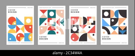 Set of abstract colourful geometrical templates. Universal cover Designs for Annual Report, Brochures, Flyers, Presentations, Leaflet, Magazine. Stock Vector