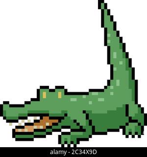 Crocodile pixel art. Alligator 8 bit. reptile graphics old game Stock  Vector Image & Art - Alamy