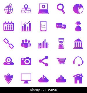 SEO gradient icons on white background, stock vector Stock Vector