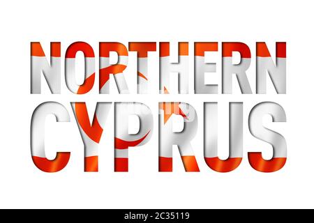 Northern Cyprus flag text font. National symbol background Stock Photo