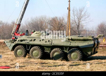 old Soviet Armored troop-carrier Stock Photo