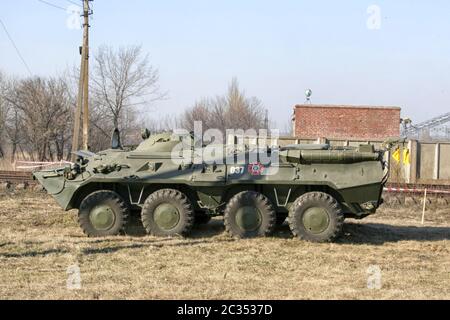 old Soviet Armored troop-carrier Stock Photo