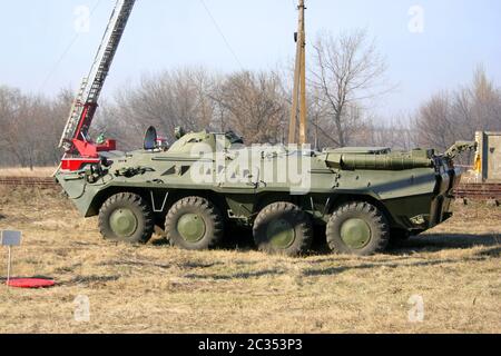 old Soviet Armored troop-carrier Stock Photo