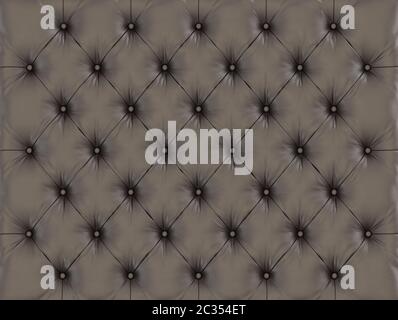 A brown capitone leather for background 3d rendering Stock Photo
