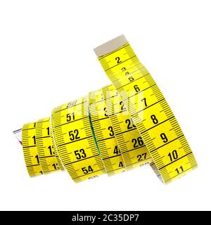 Measure tape isolated over white Stock Photo