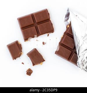 Milk chocolate with hazelnuts Stock Photo