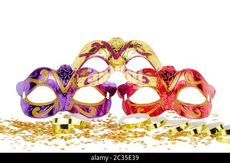 Carnival Venetian Masks Confetti Serpentine Streamers Stock Photo by  ©membio 243020762